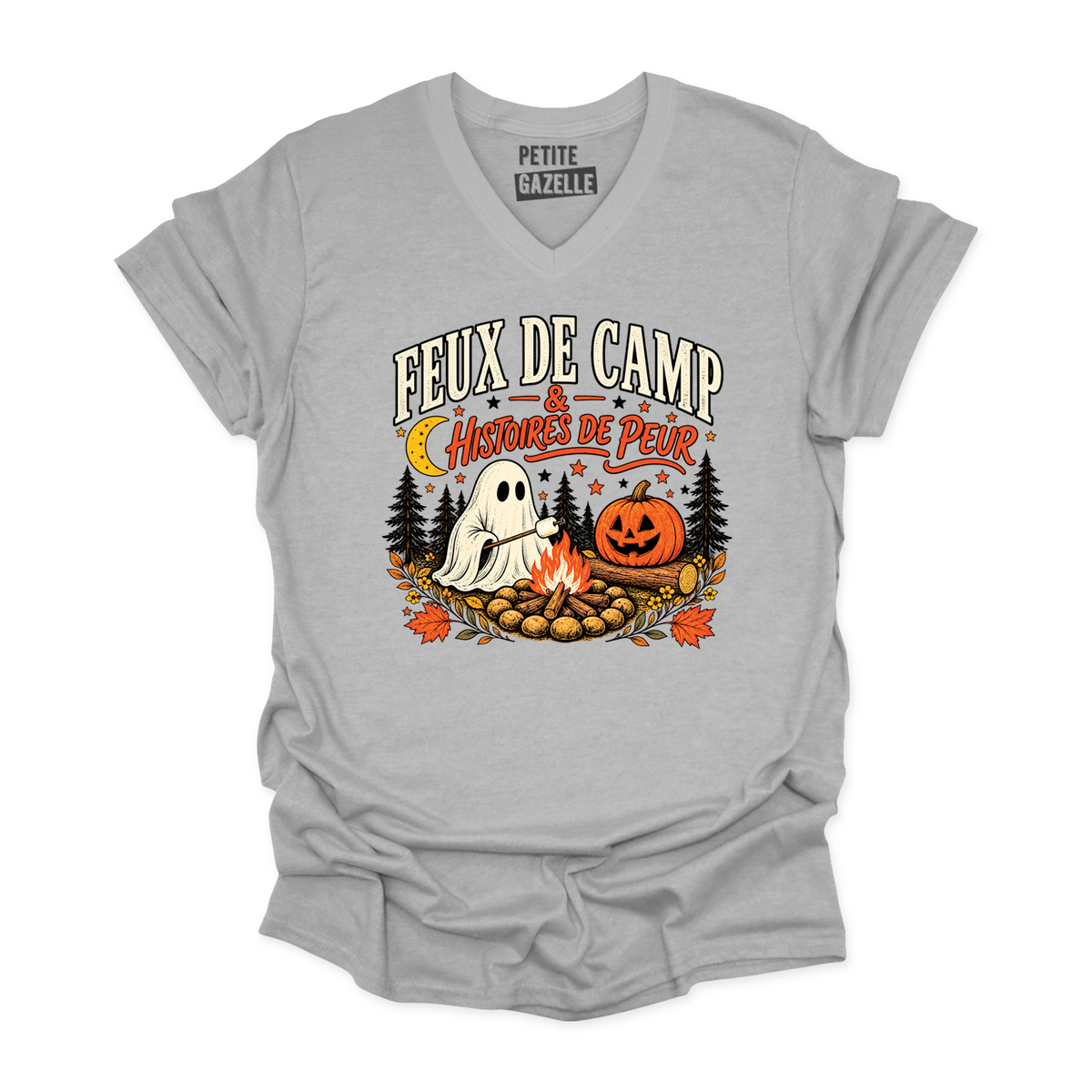 TSHIRT COL en V | Feux de camp et histoires de peur