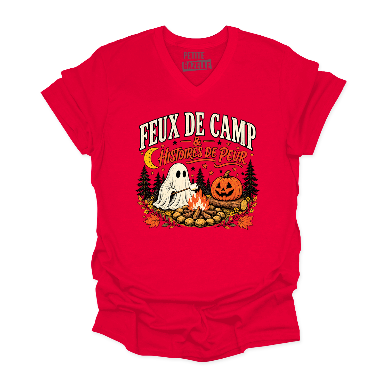 TSHIRT COL en V | Feux de camp et histoires de peur