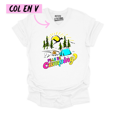 TSHIRT COL en V | Fille de camping