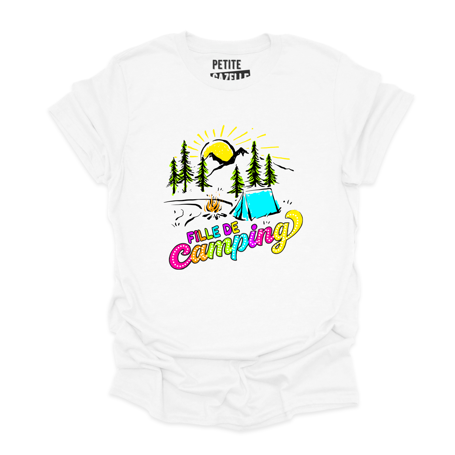 T-SHIRT COL ROND | Fille de camping