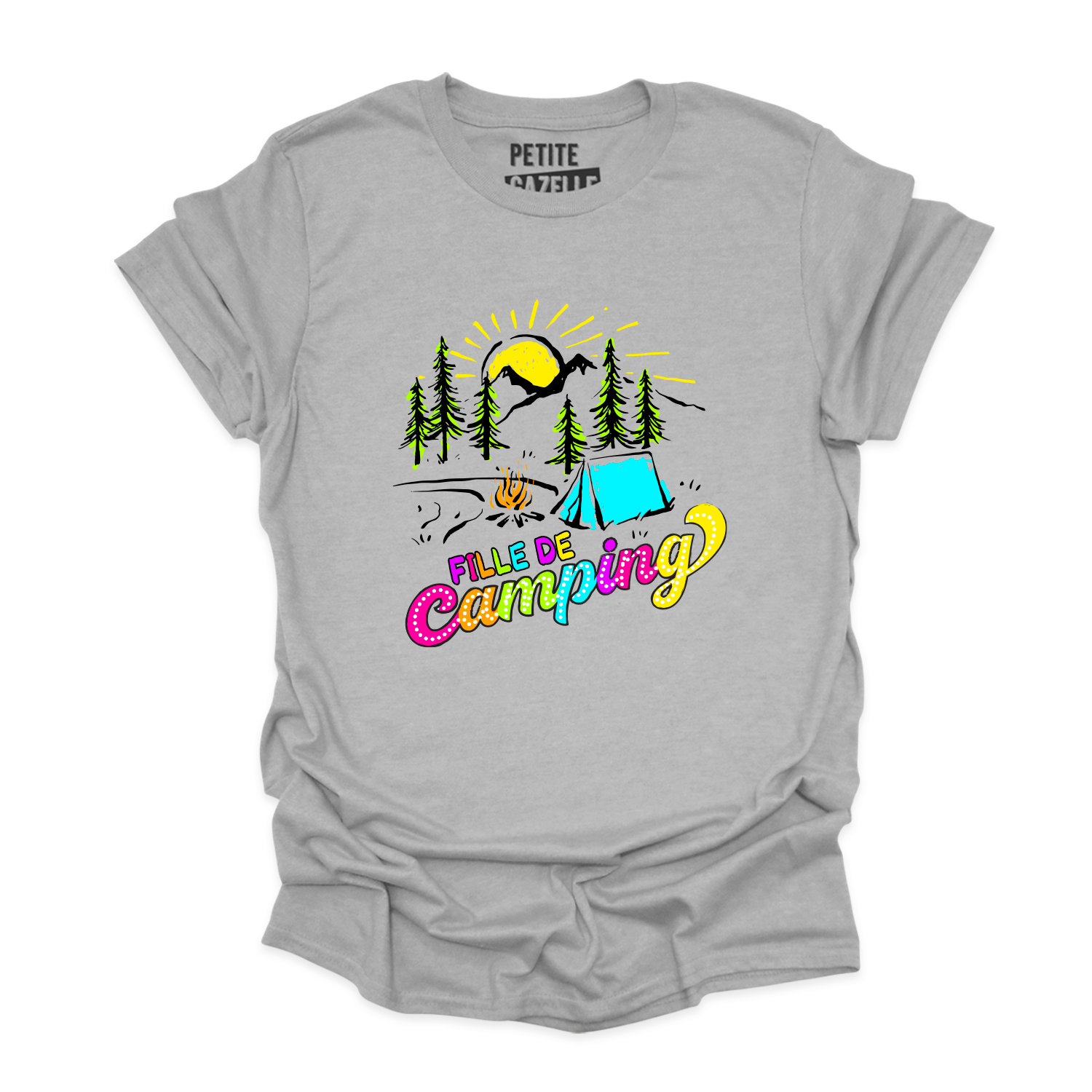 T-SHIRT COL ROND | Fille de camping