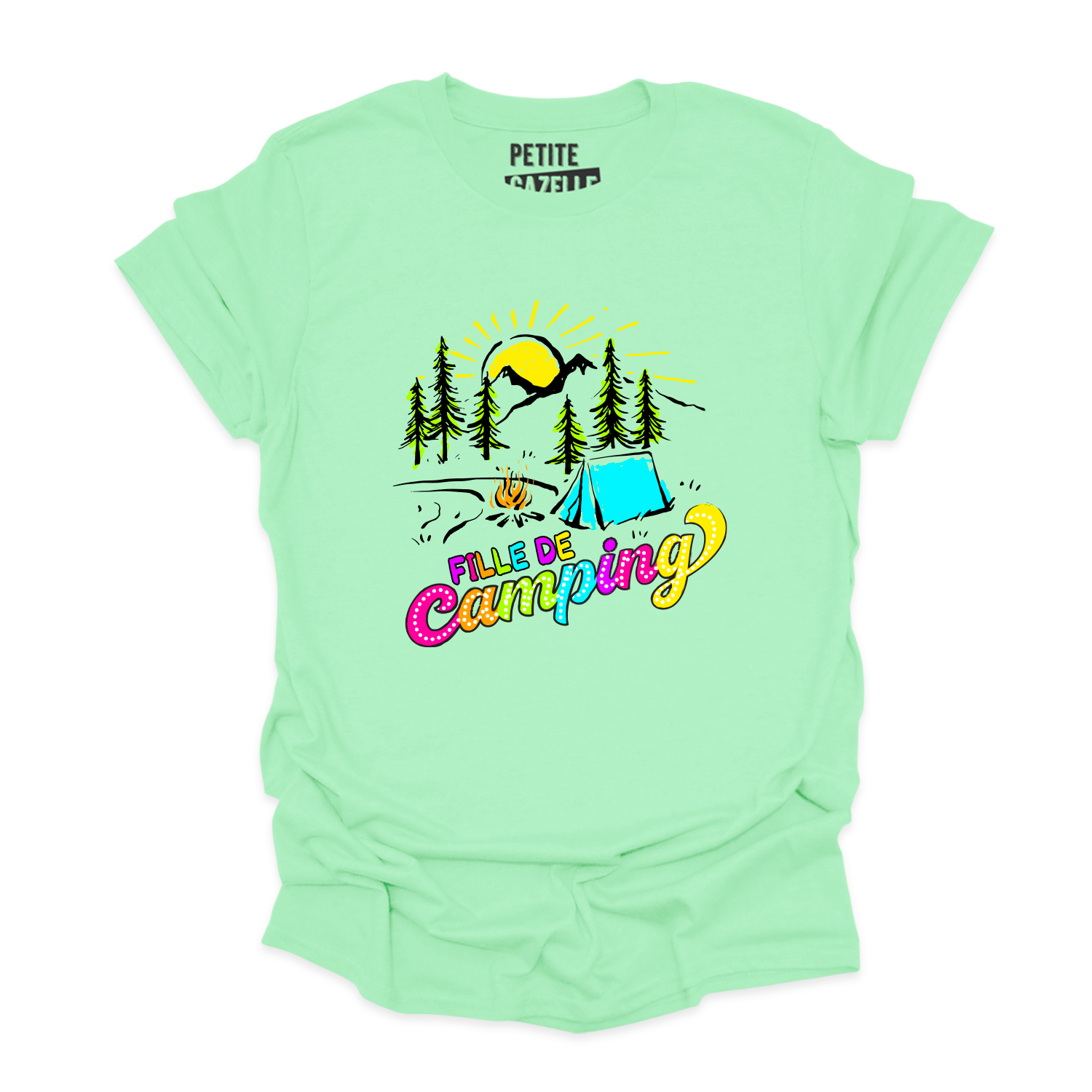 T-SHIRT COL ROND | Fille de camping