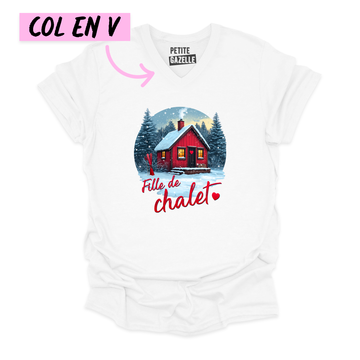 TSHIRT COL en V | Fille de chalet