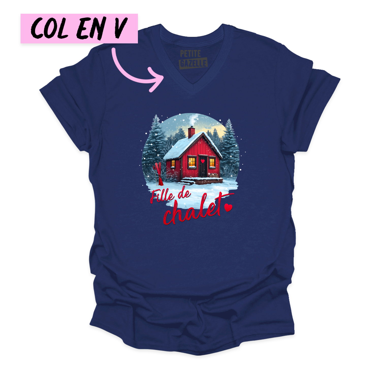 TSHIRT COL en V | Fille de chalet