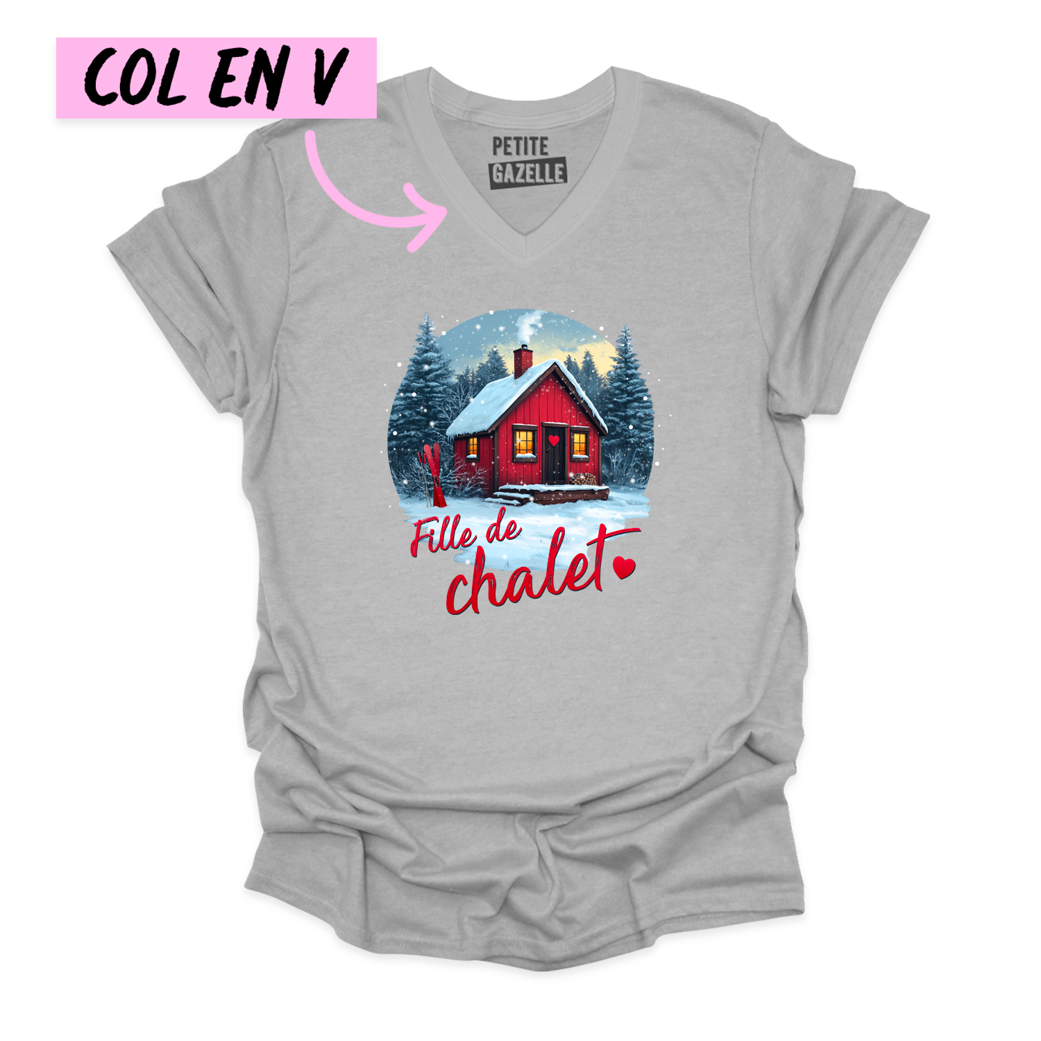 TSHIRT COL en V | Fille de chalet