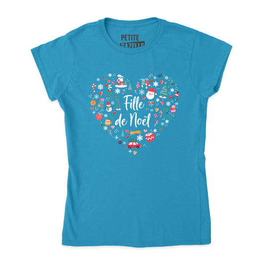 TSHIRT AJUSTÉ | Fille de Noël (Coeur) - T-Shirt coupe ajustée - Petite Gazelle Atelier