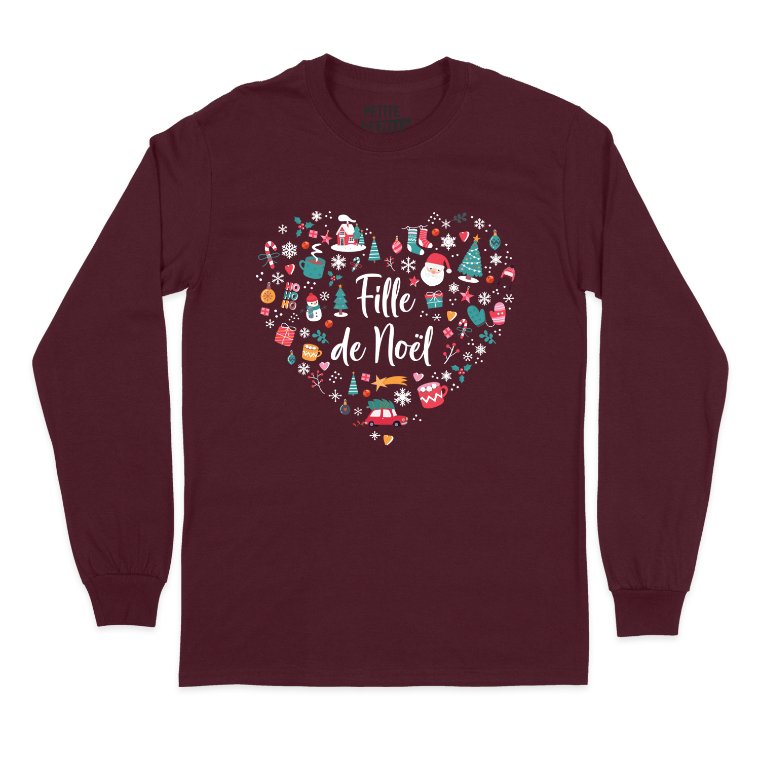 T-SHIRT À MANCHES LONGUES | Fille de Noël (Coeur)