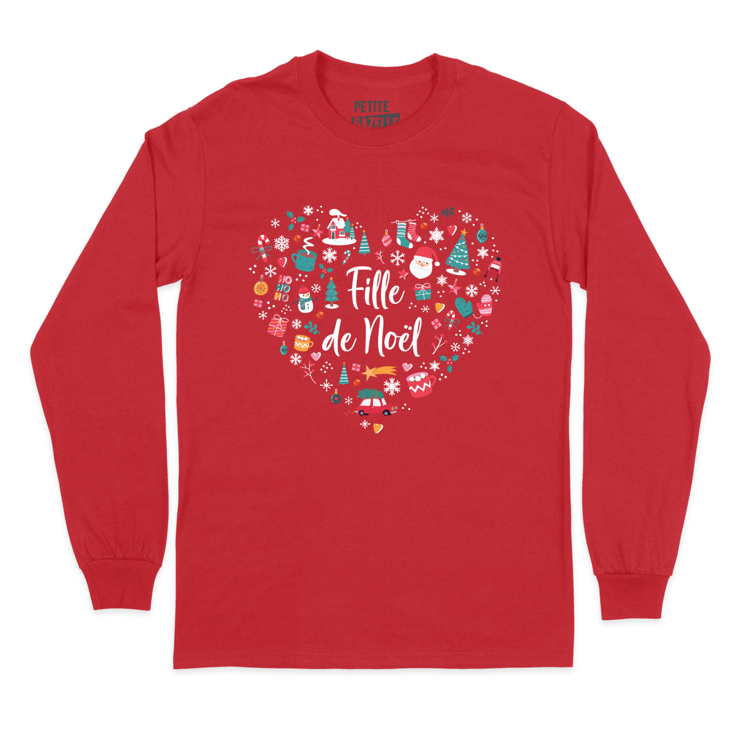 T-SHIRT À MANCHES LONGUES | Fille de Noël (Coeur)