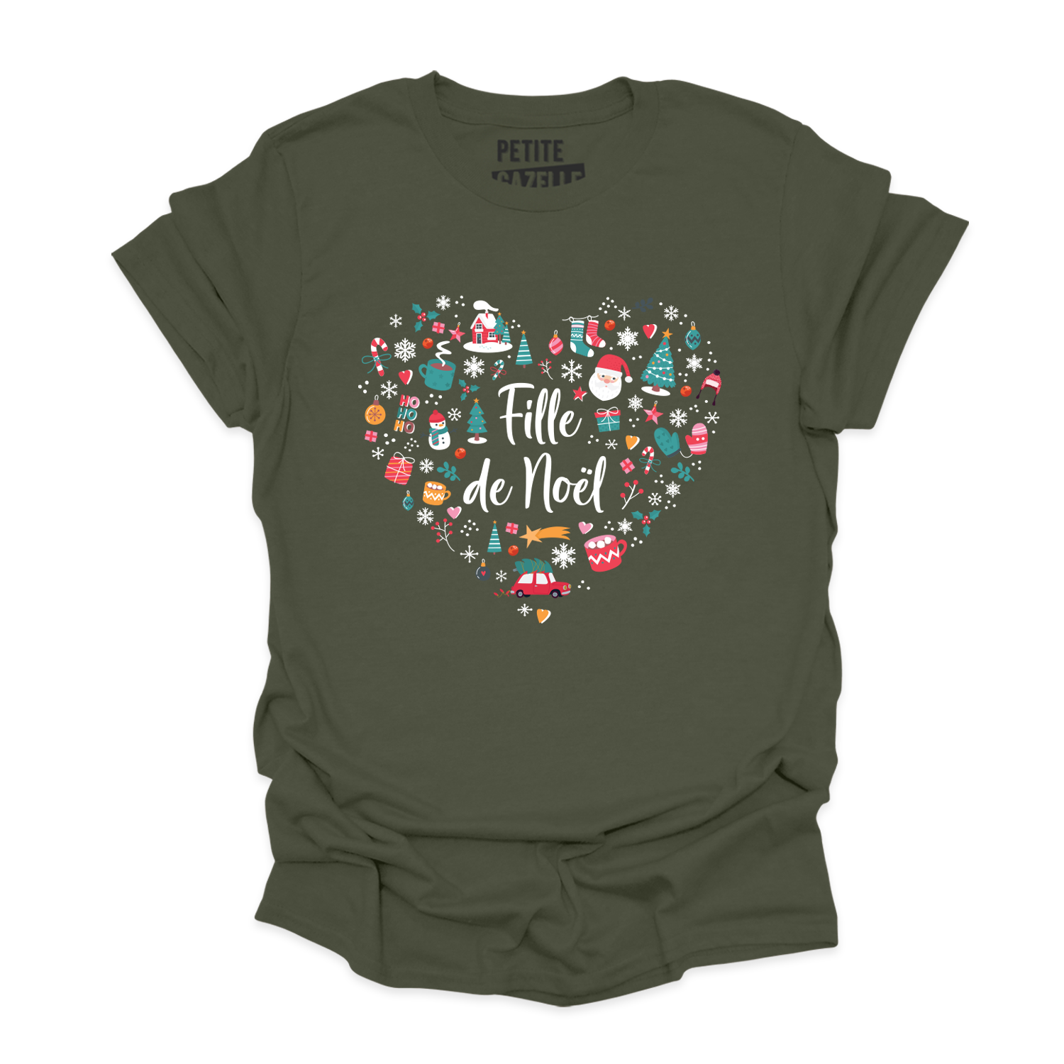 T-SHIRT COL ROND | Fille de Noël (Coeur)