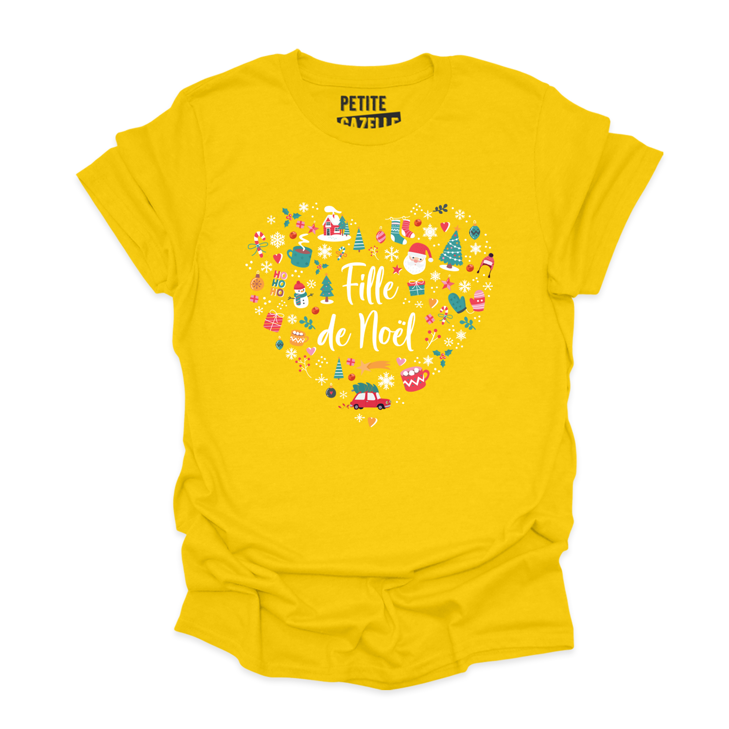 T-SHIRT COL ROND | Fille de Noël (Coeur)