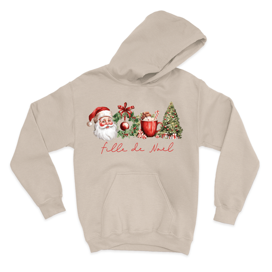 HOODIE | Fille de Noël (Couronne) - Coton Ouaté à Capuchon - Petite Gazelle Atelier