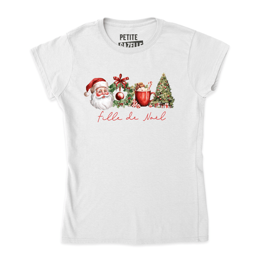 TSHIRT AJUSTÉ | Fille de Noël (Couronne) - T-Shirt coupe ajustée - Petite Gazelle Atelier