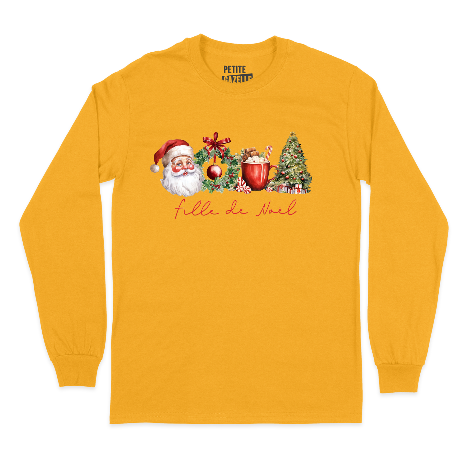 T-SHIRT À MANCHES LONGUES | Fille de Noël (Couronne)