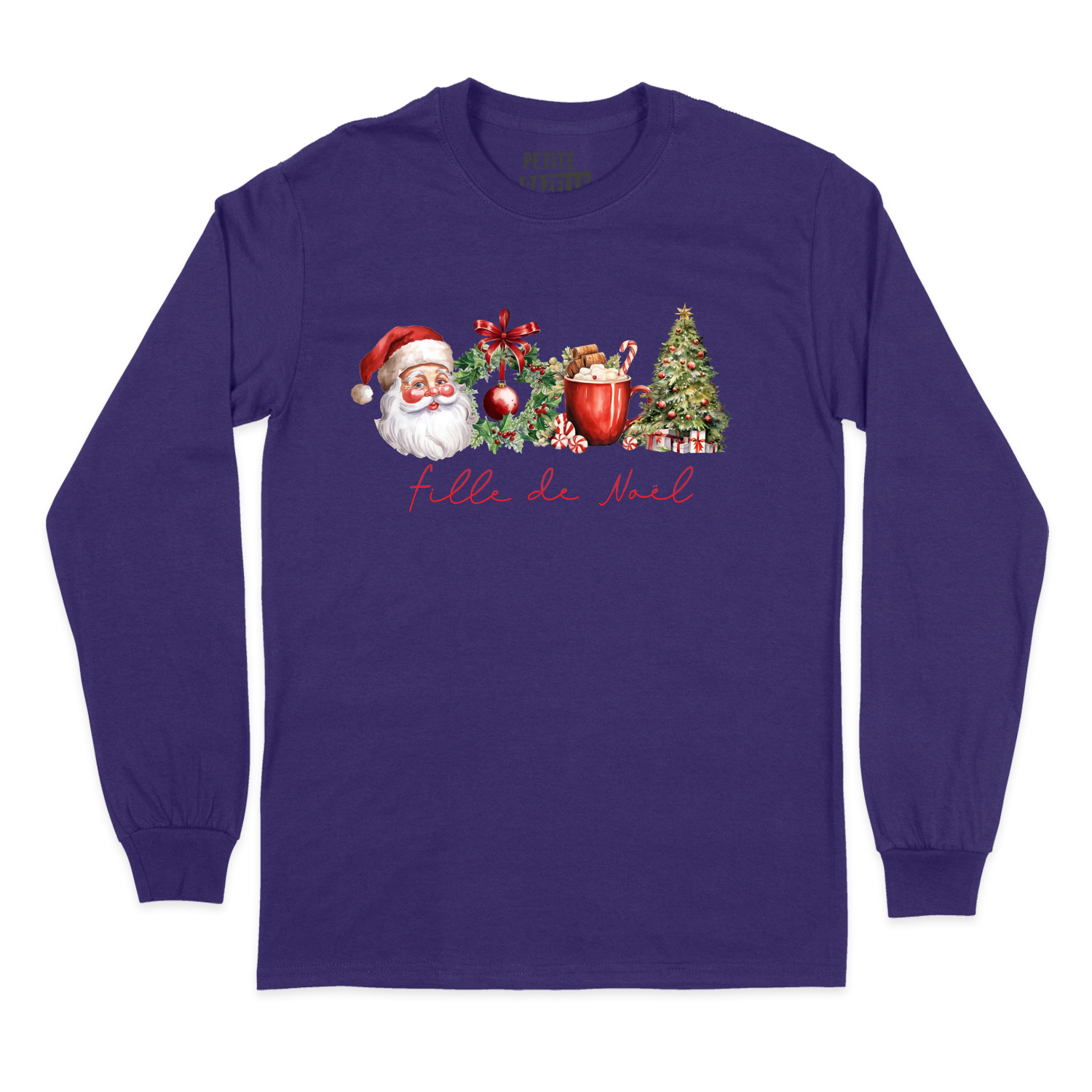 T-SHIRT À MANCHES LONGUES | Fille de Noël (Couronne)