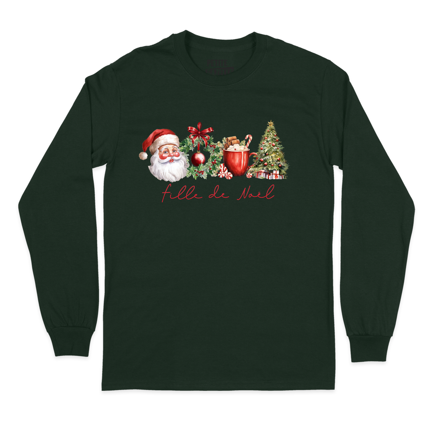 T-SHIRT À MANCHES LONGUES | Fille de Noël (Couronne)