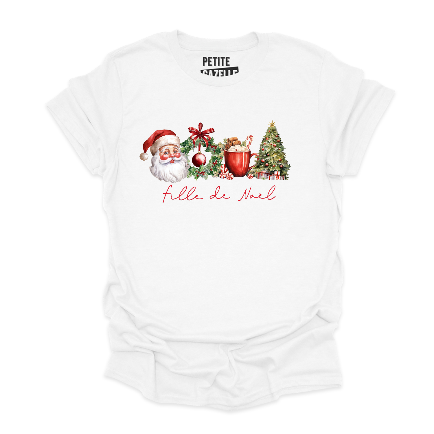 T-SHIRT COL ROND | Fille de Noël (Couronne)