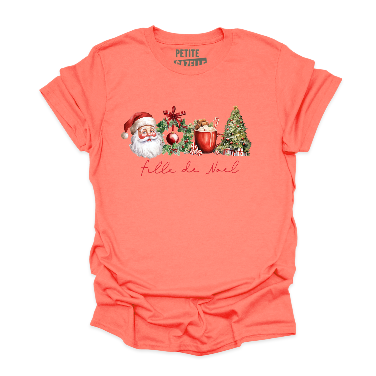 T-SHIRT COL ROND | Fille de Noël (Couronne)