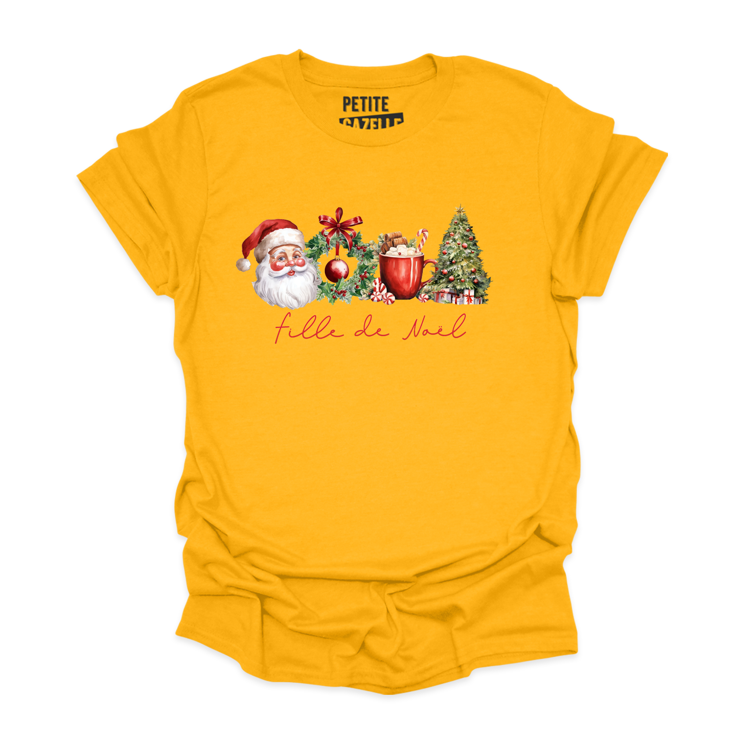 T-SHIRT COL ROND | Fille de Noël (Couronne)