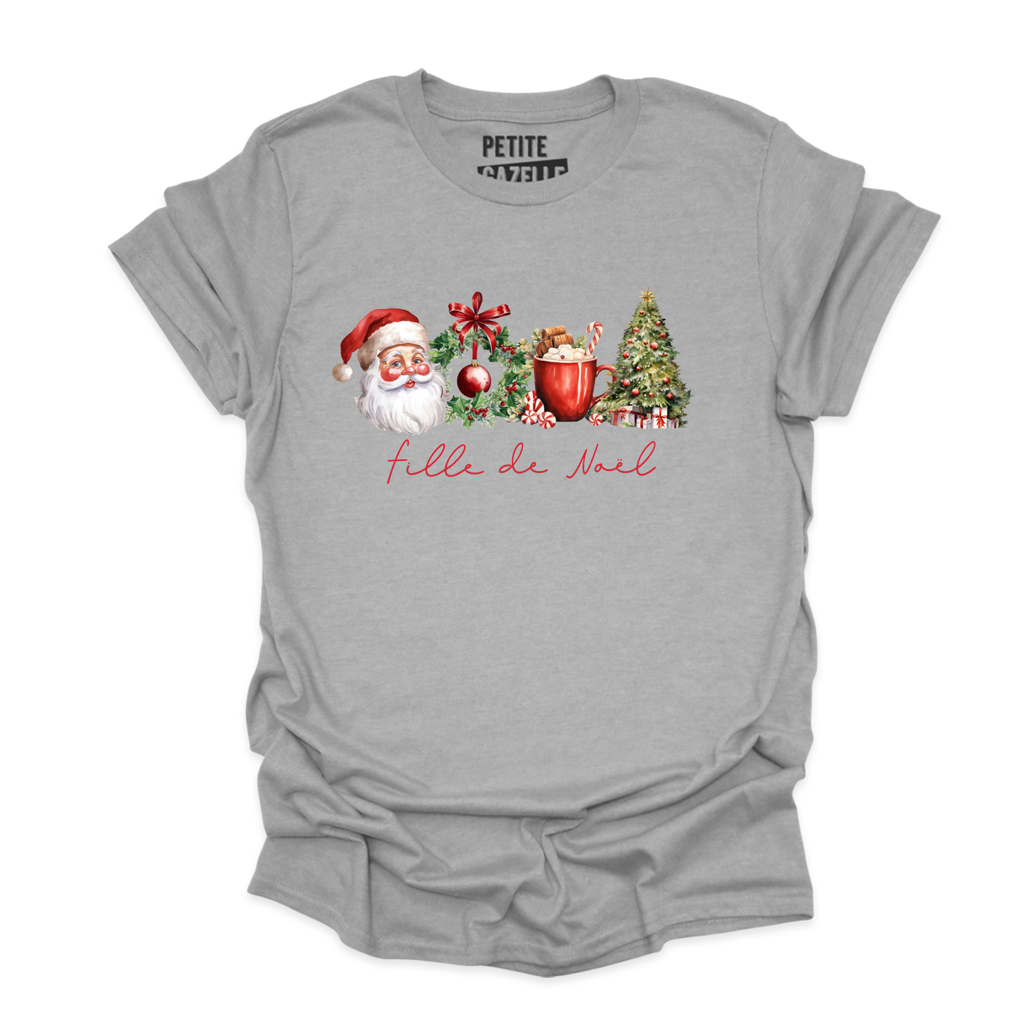 T-SHIRT COL ROND | Fille de Noël (Couronne)