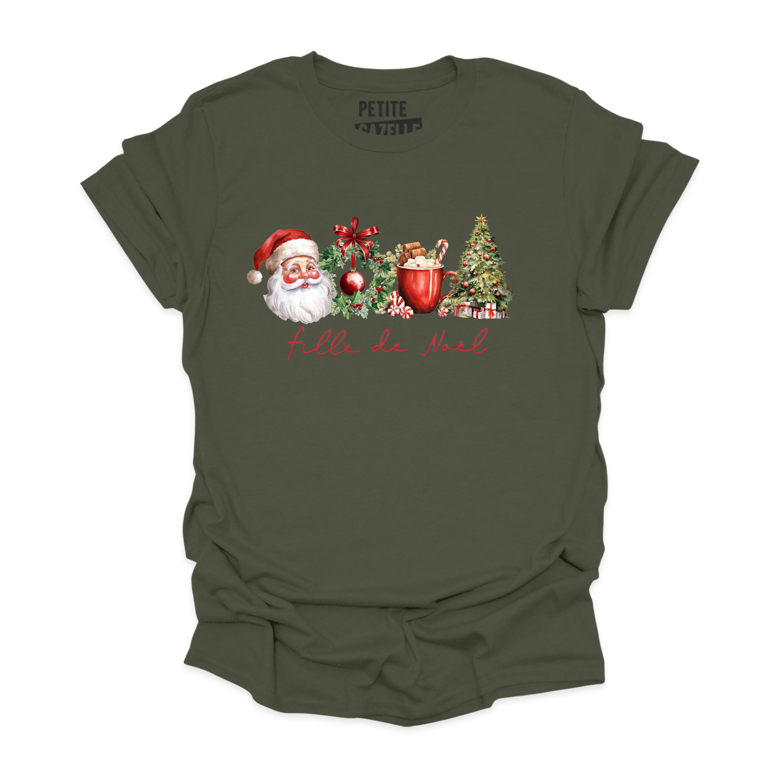 T-SHIRT COL ROND | Fille de Noël (Couronne)