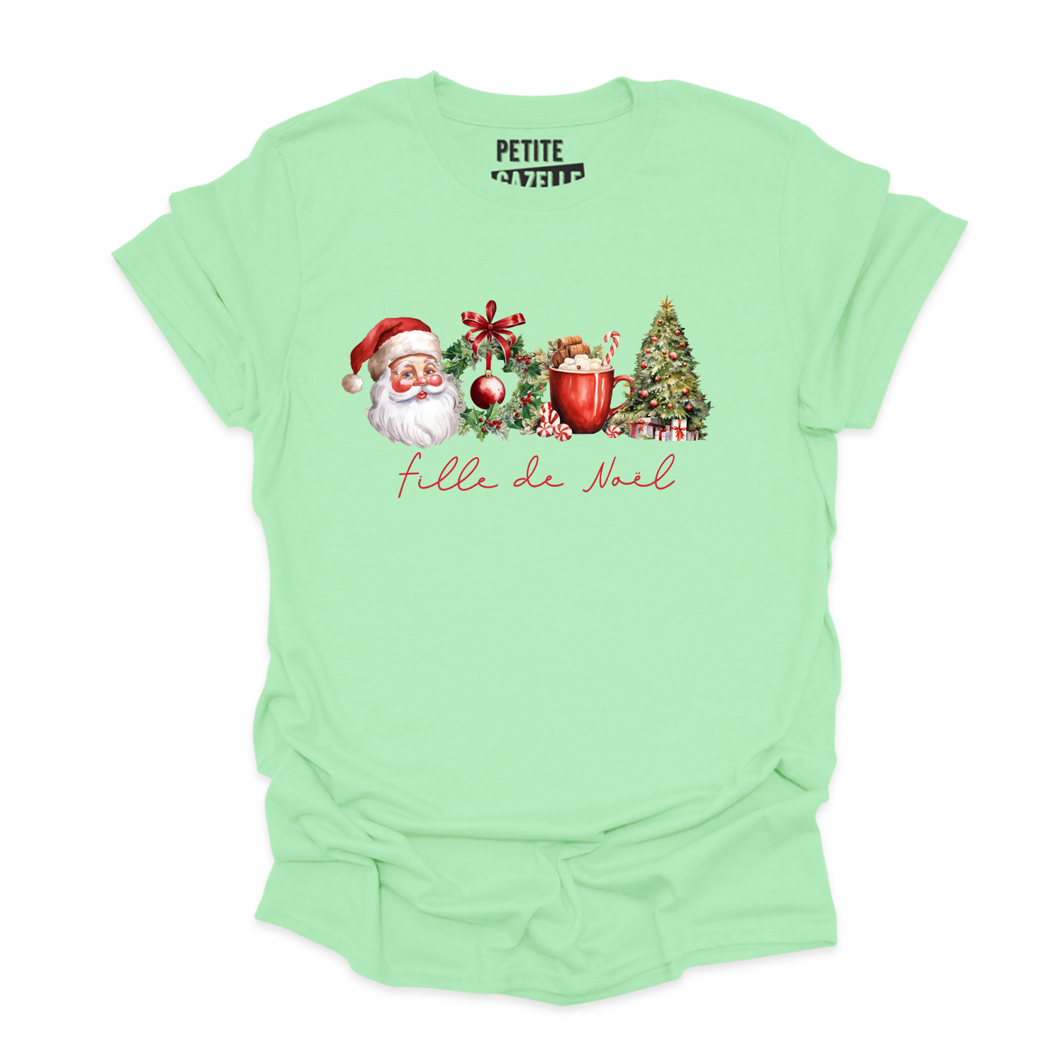 T-SHIRT COL ROND | Fille de Noël (Couronne)