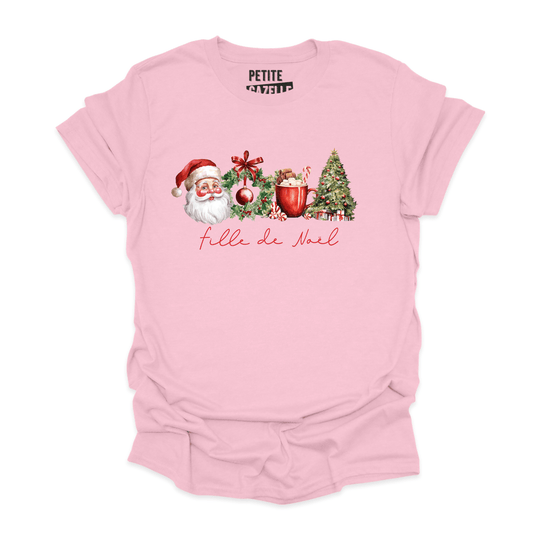 T - SHIRT COL ROND | Fille de Noël (Couronne) - T-shirt Unisexe Col Rond - Petite Gazelle Atelier