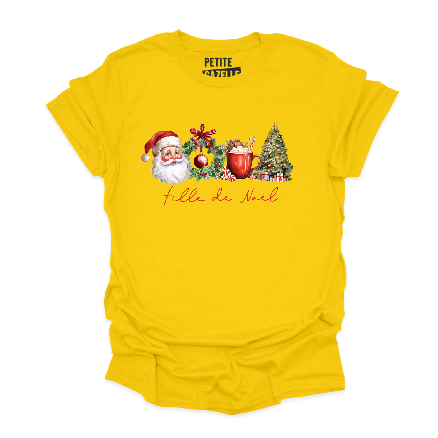 T-SHIRT COL ROND | Fille de Noël (Couronne)