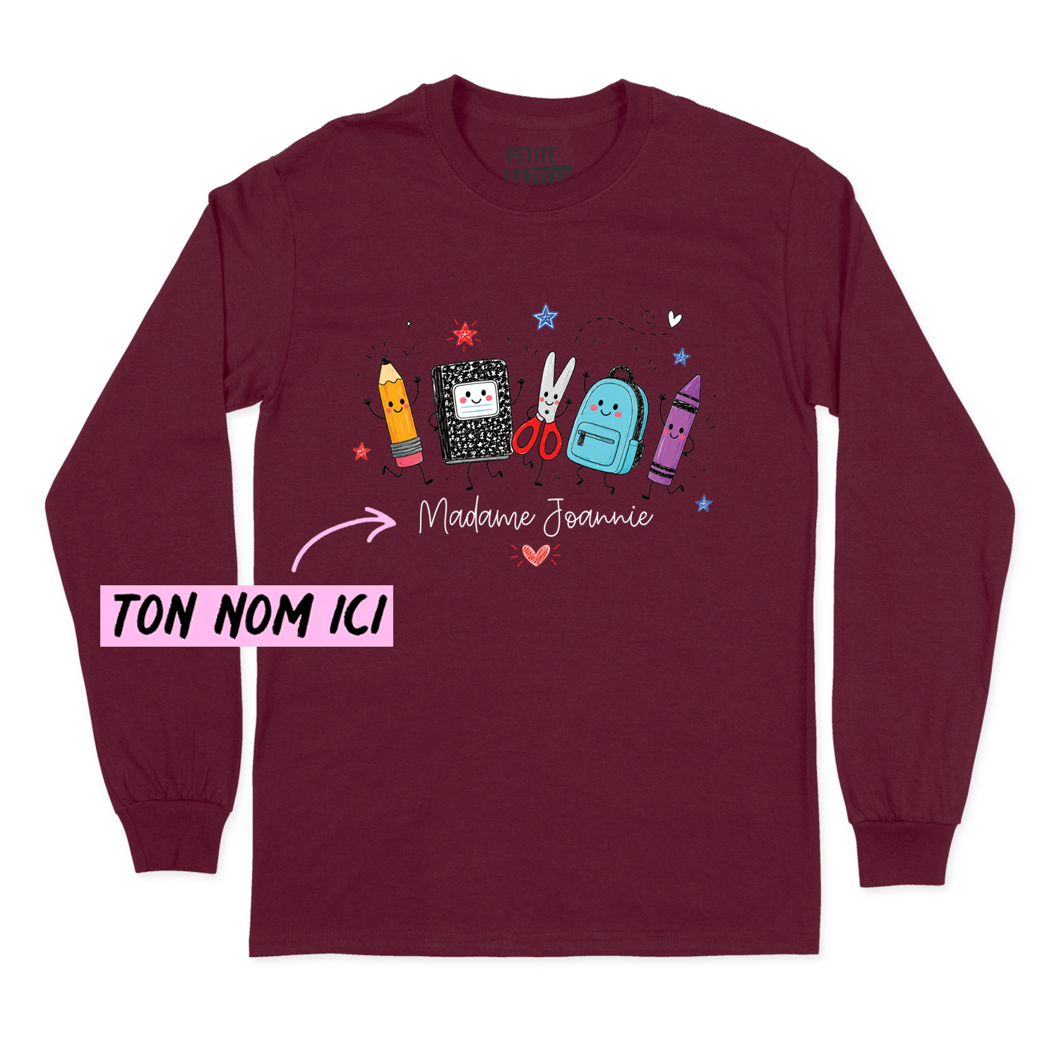 T-SHIRT À MANCHES LONGUES | Madame Fournitures Scolaires