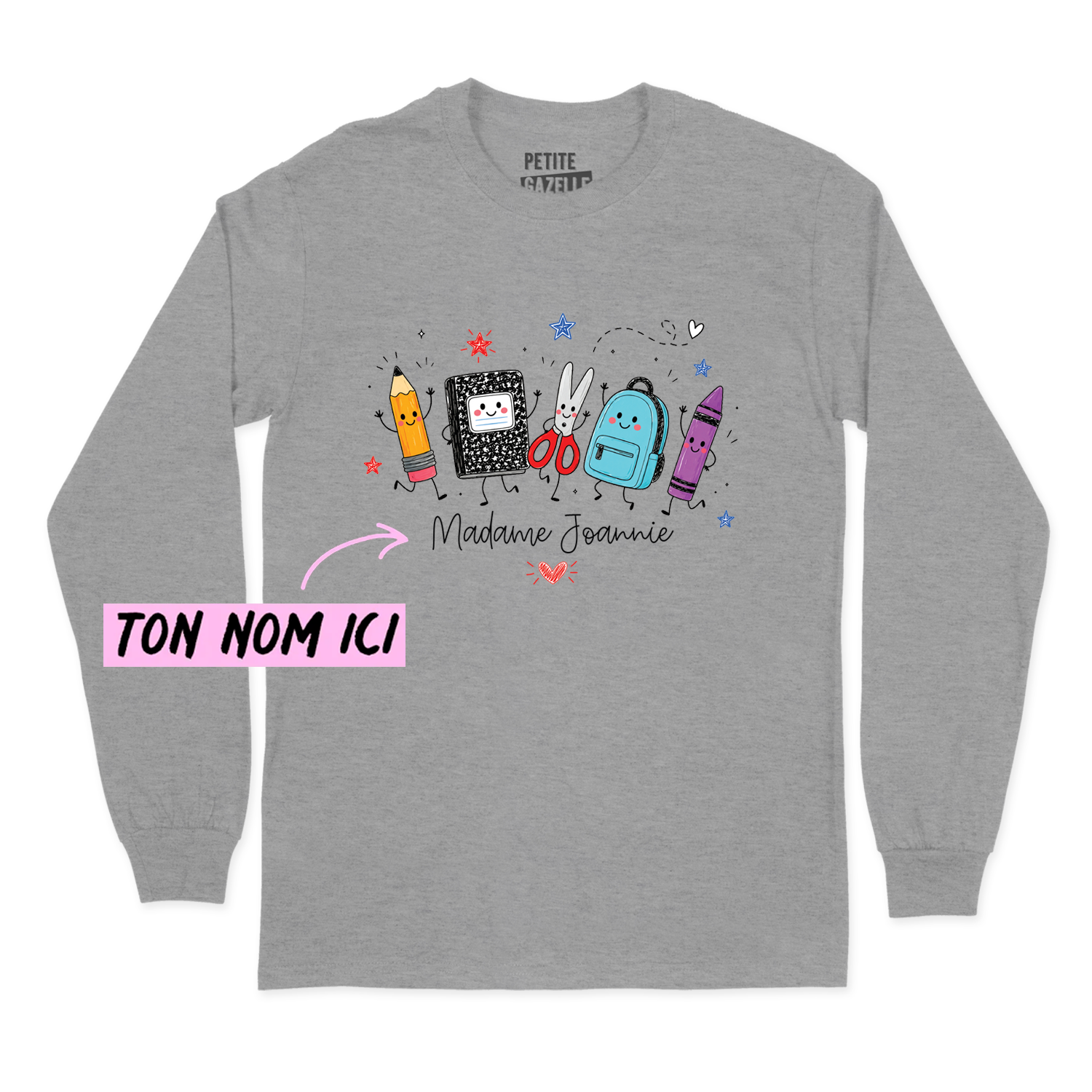 T-SHIRT À MANCHES LONGUES | Madame Fournitures Scolaires