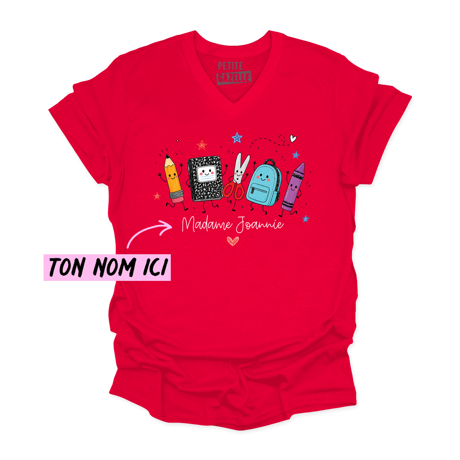 TSHIRT COL en V | Madame Fournitures Scolaires