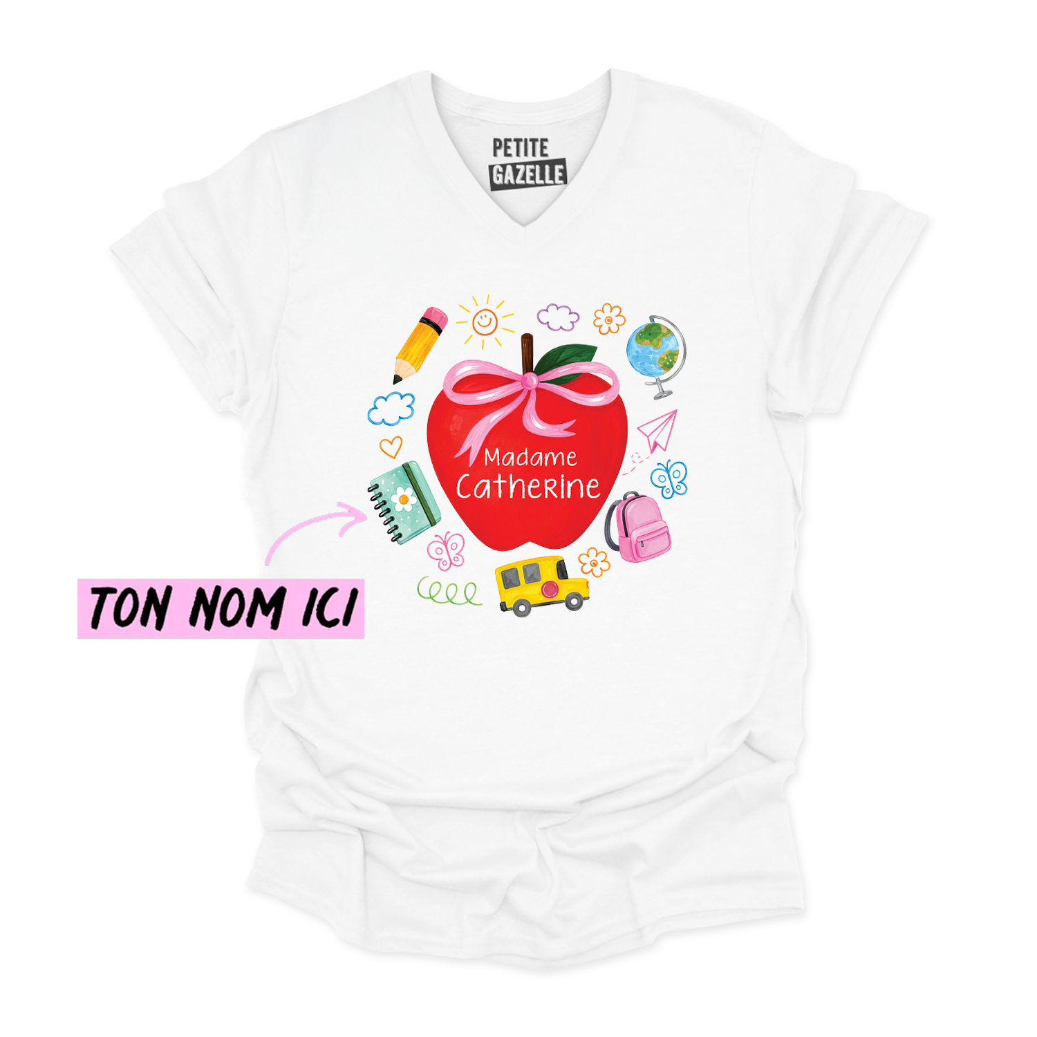 TSHIRT COL en V | Madame Grosse Pomme