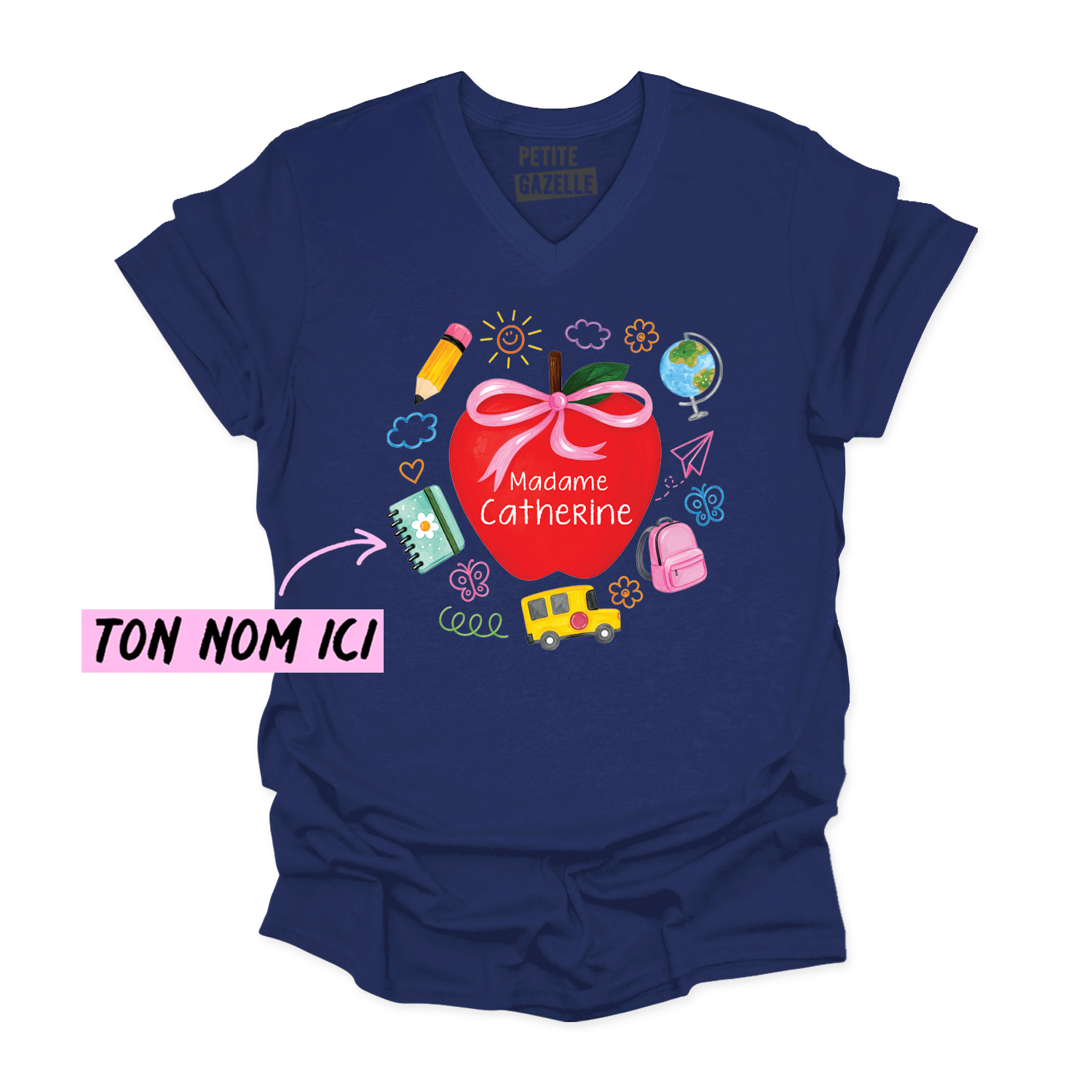 TSHIRT COL en V | Madame Grosse Pomme