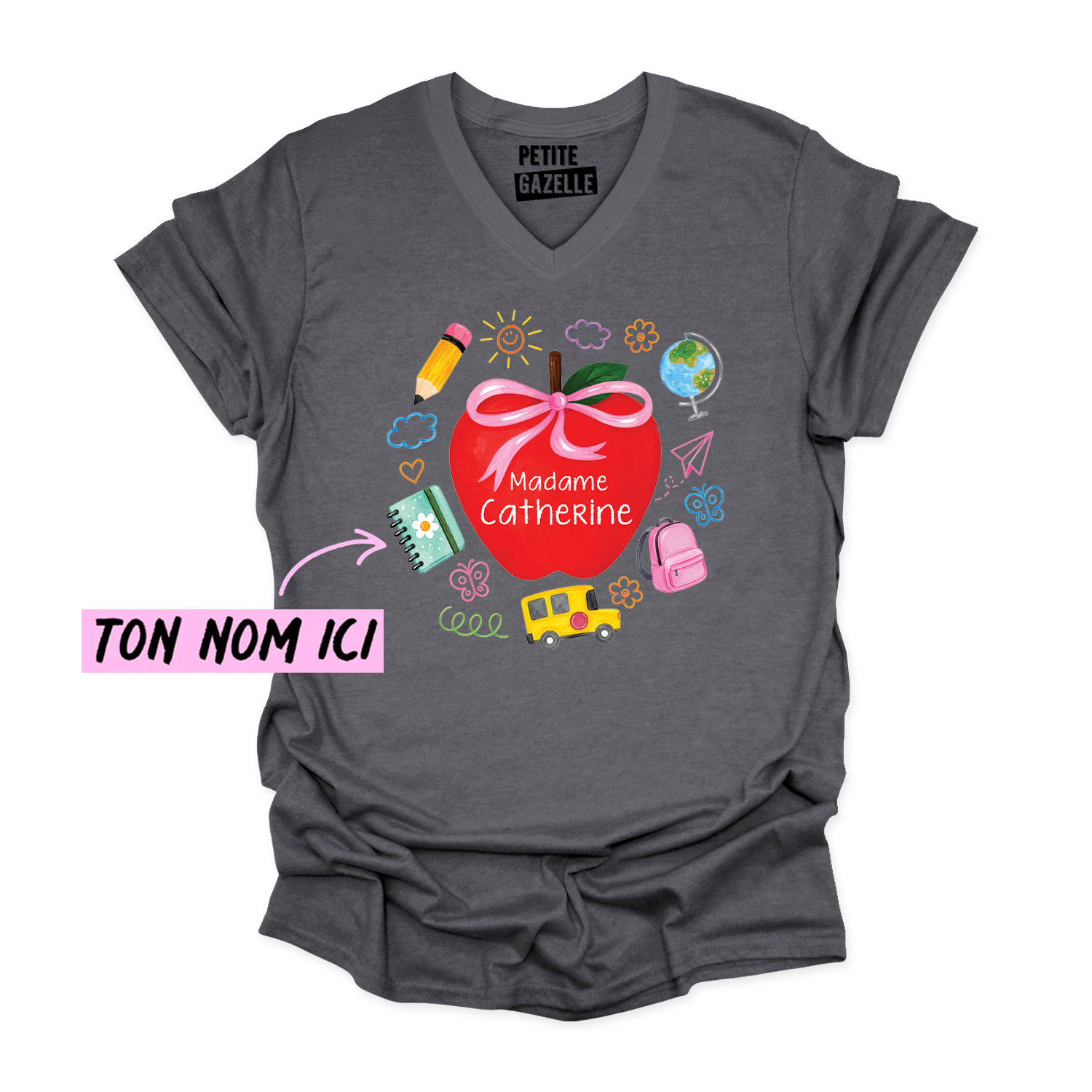 TSHIRT COL en V | Madame Grosse Pomme
