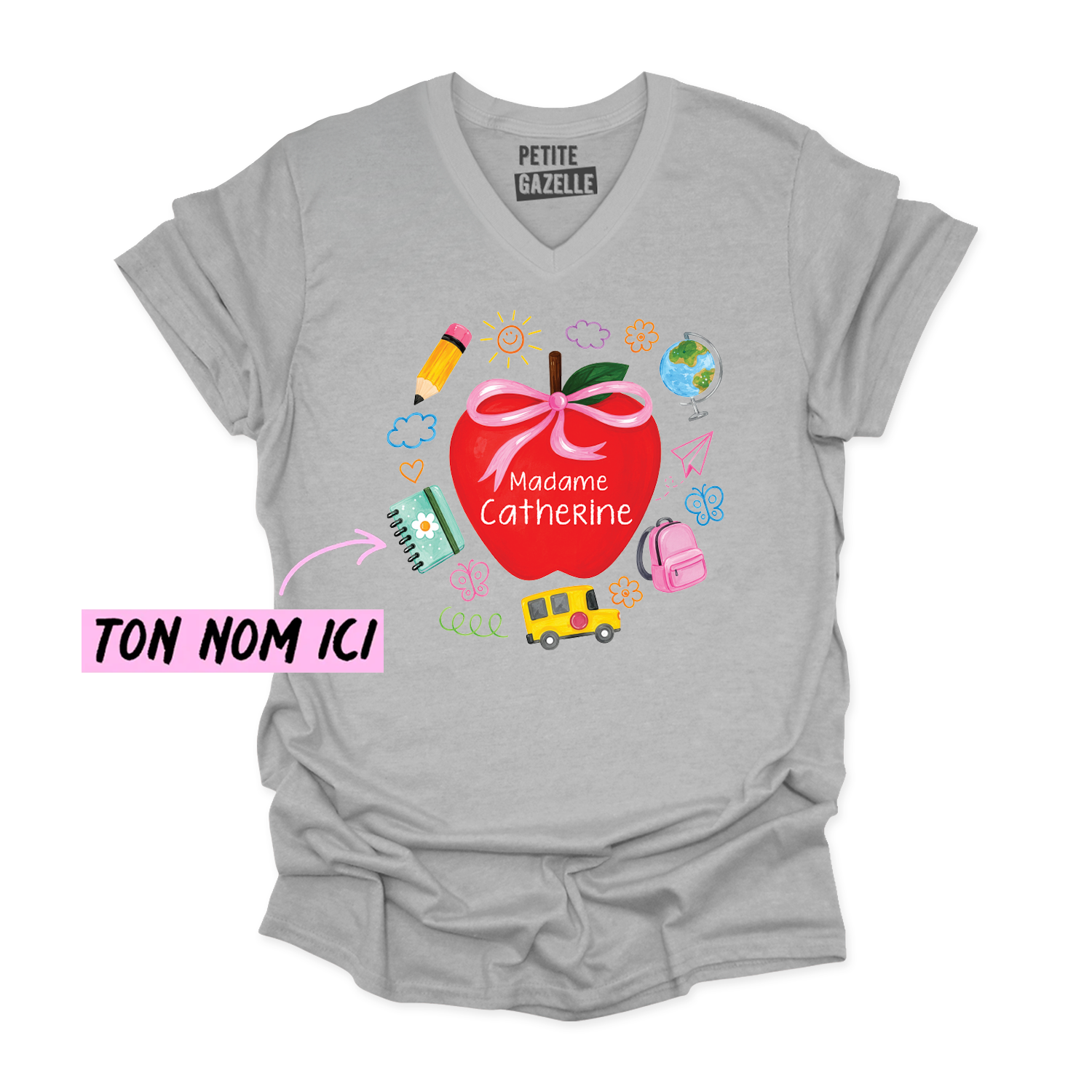 TSHIRT COL en V | Madame Grosse Pomme