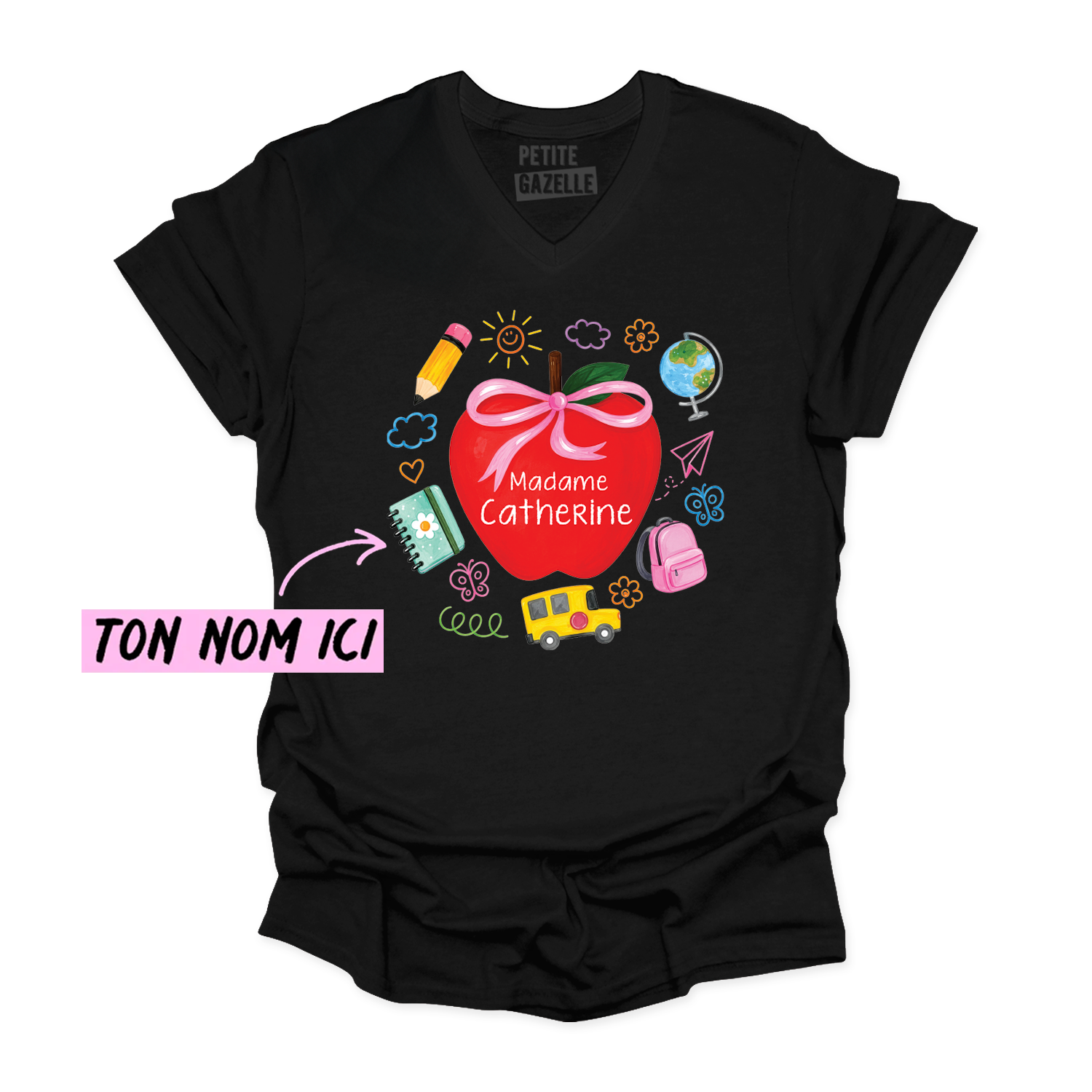 TSHIRT COL en V | Madame Grosse Pomme