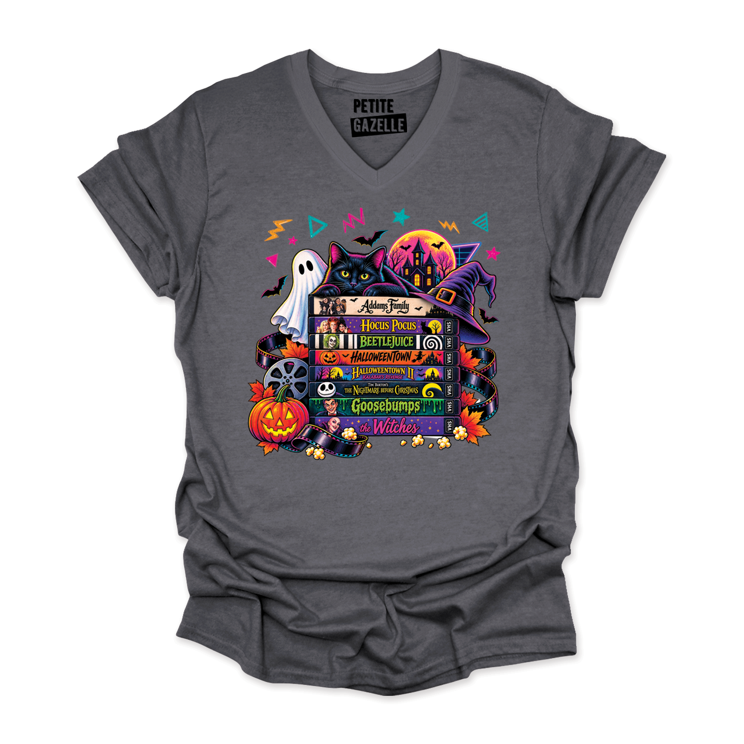TSHIRT COL en V | Halloween VHS