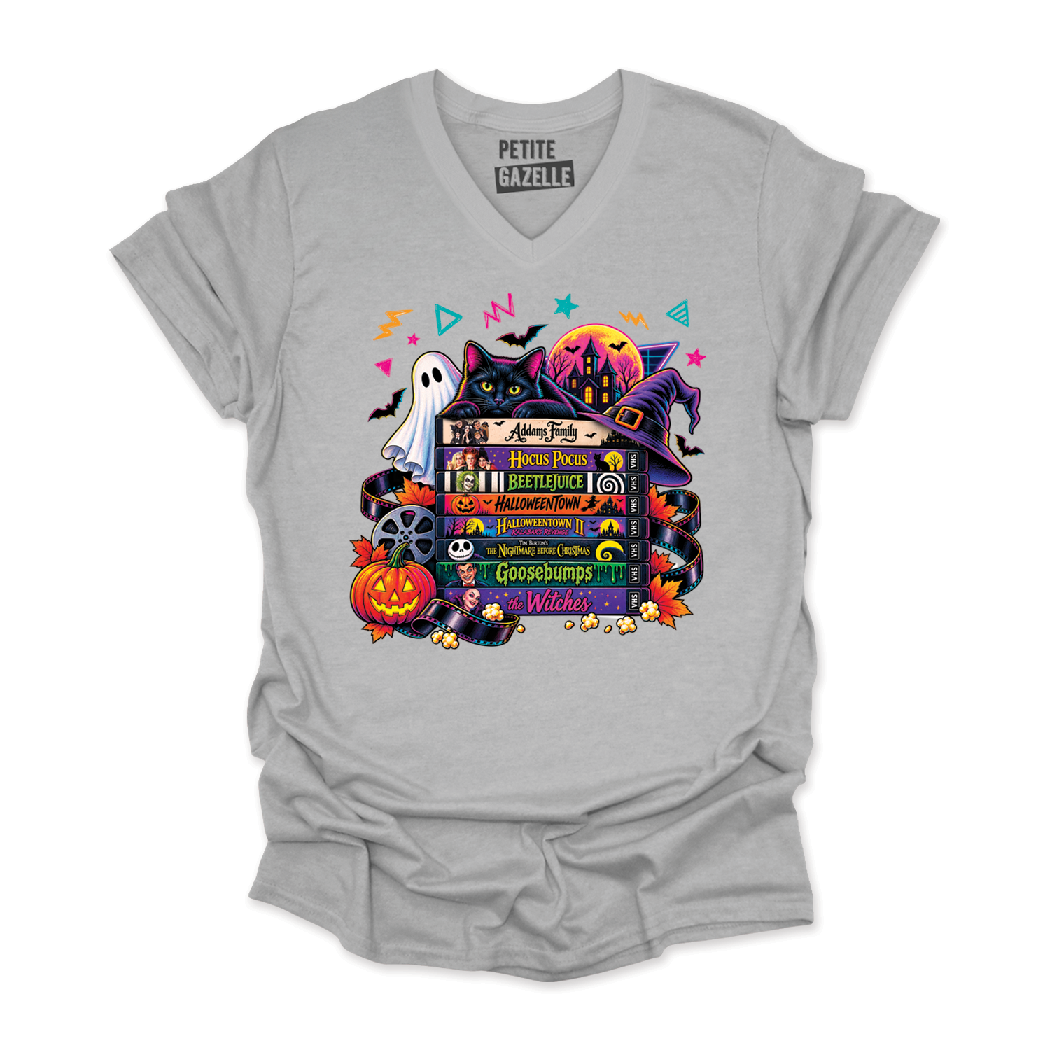 TSHIRT COL en V | Halloween VHS