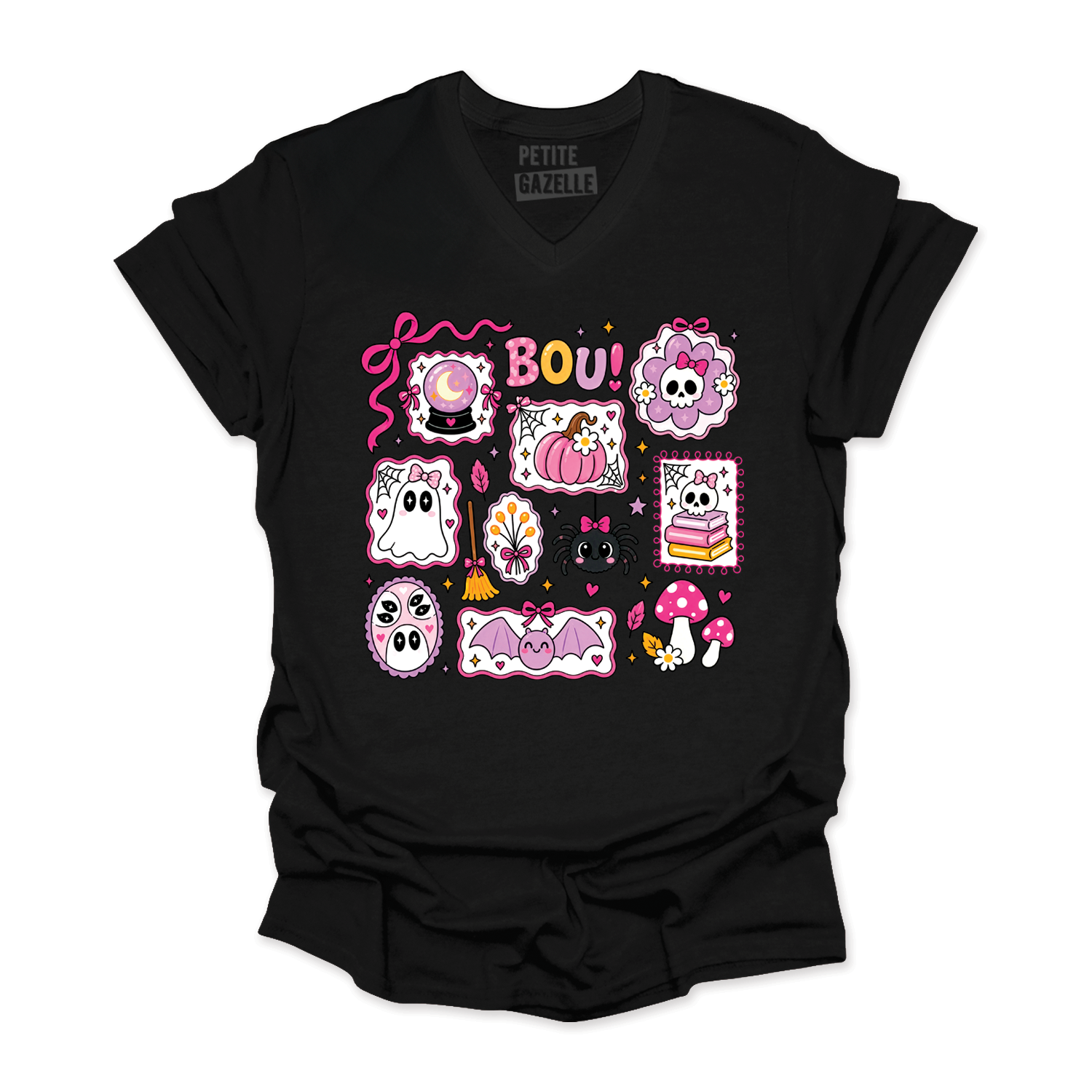 TSHIRT COL en V | Halloween Pastel