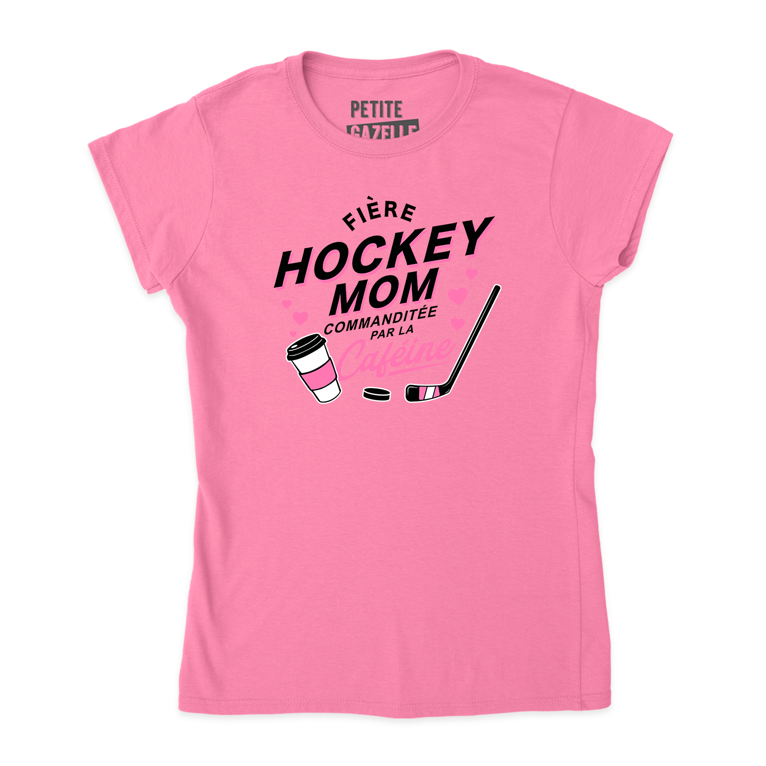 TSHIRT AJUSTÉ | Hockey Mom - Commanditée par la caféine