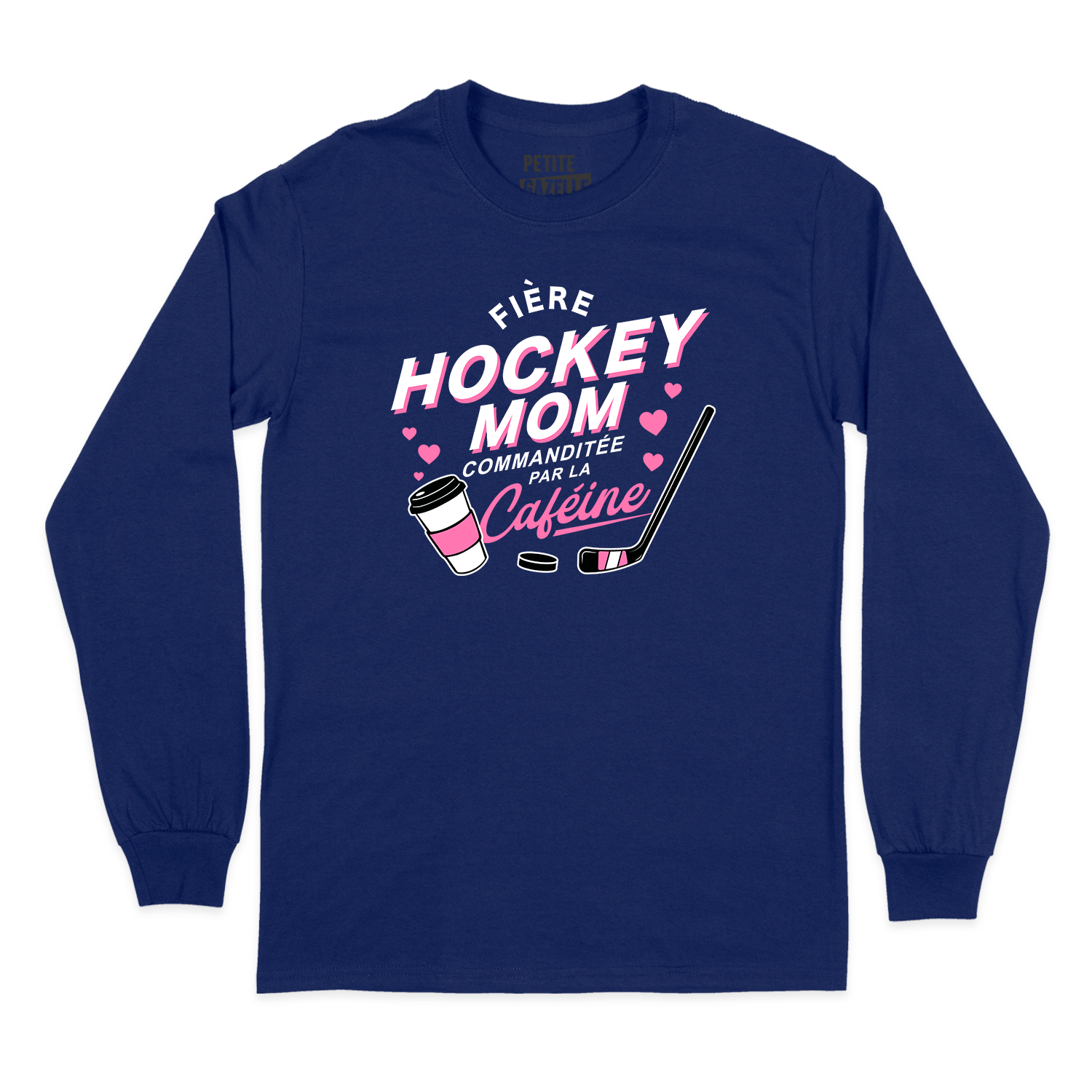 T-SHIRT À MANCHES LONGUES | Hockey Mom - Commanditée par la caféine