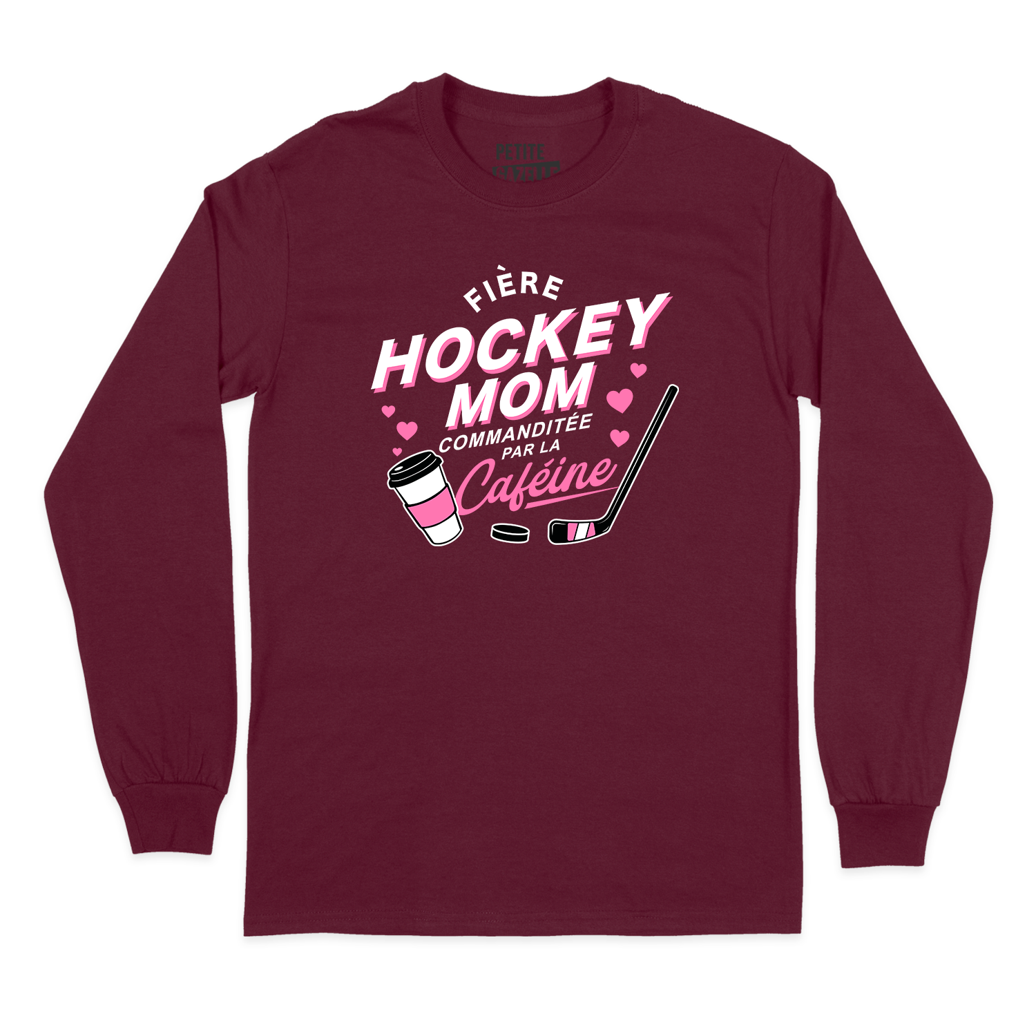 T-SHIRT À MANCHES LONGUES | Hockey Mom - Commanditée par la caféine