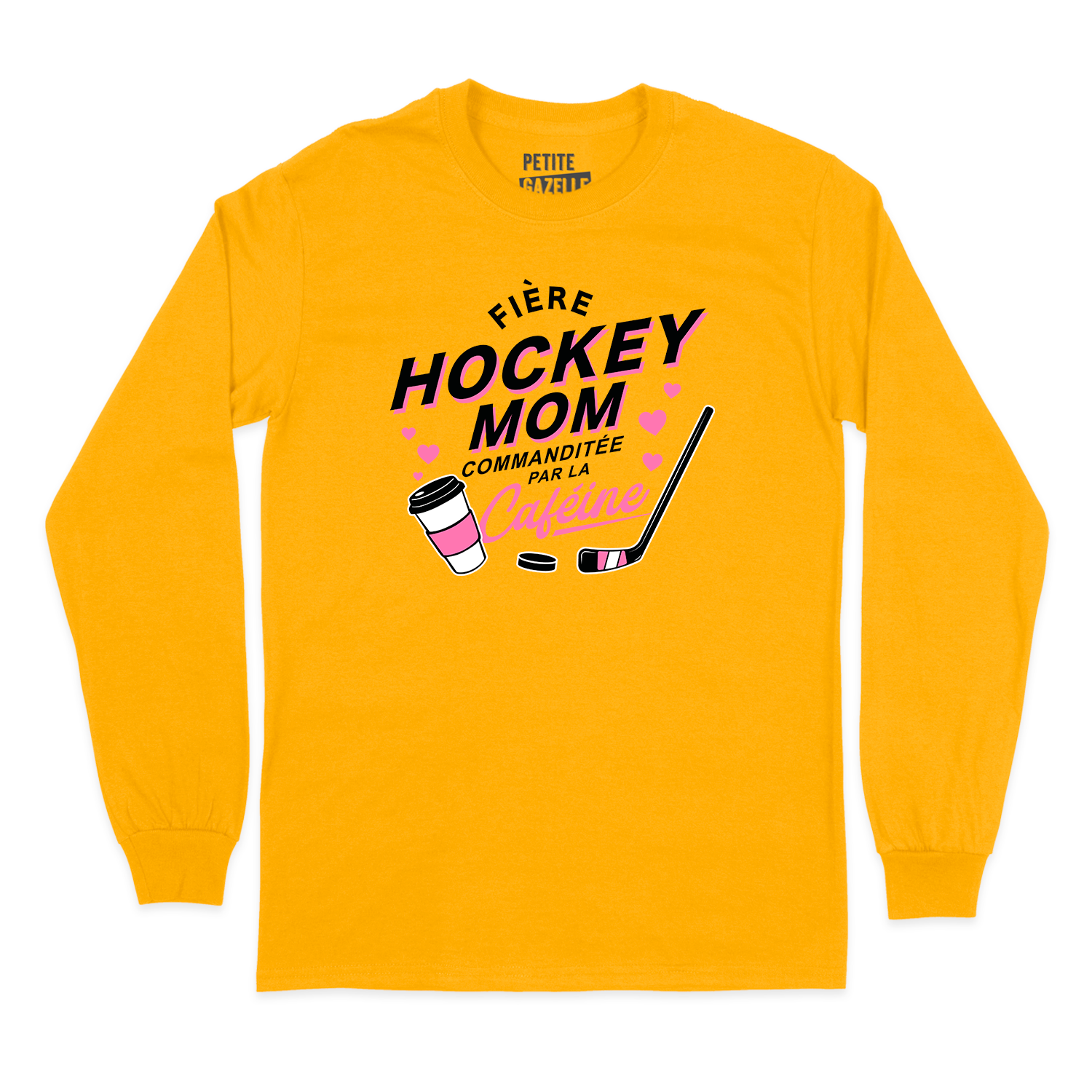 T-SHIRT À MANCHES LONGUES | Hockey Mom - Commanditée par la caféine