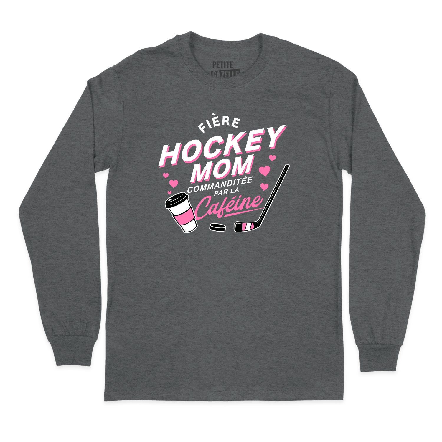 T-SHIRT À MANCHES LONGUES | Hockey Mom - Commanditée par la caféine