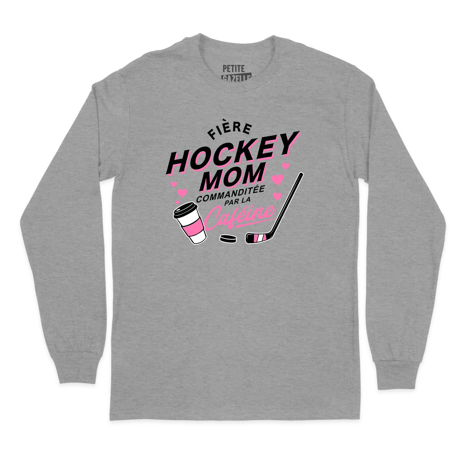 T-SHIRT À MANCHES LONGUES | Hockey Mom - Commanditée par la caféine