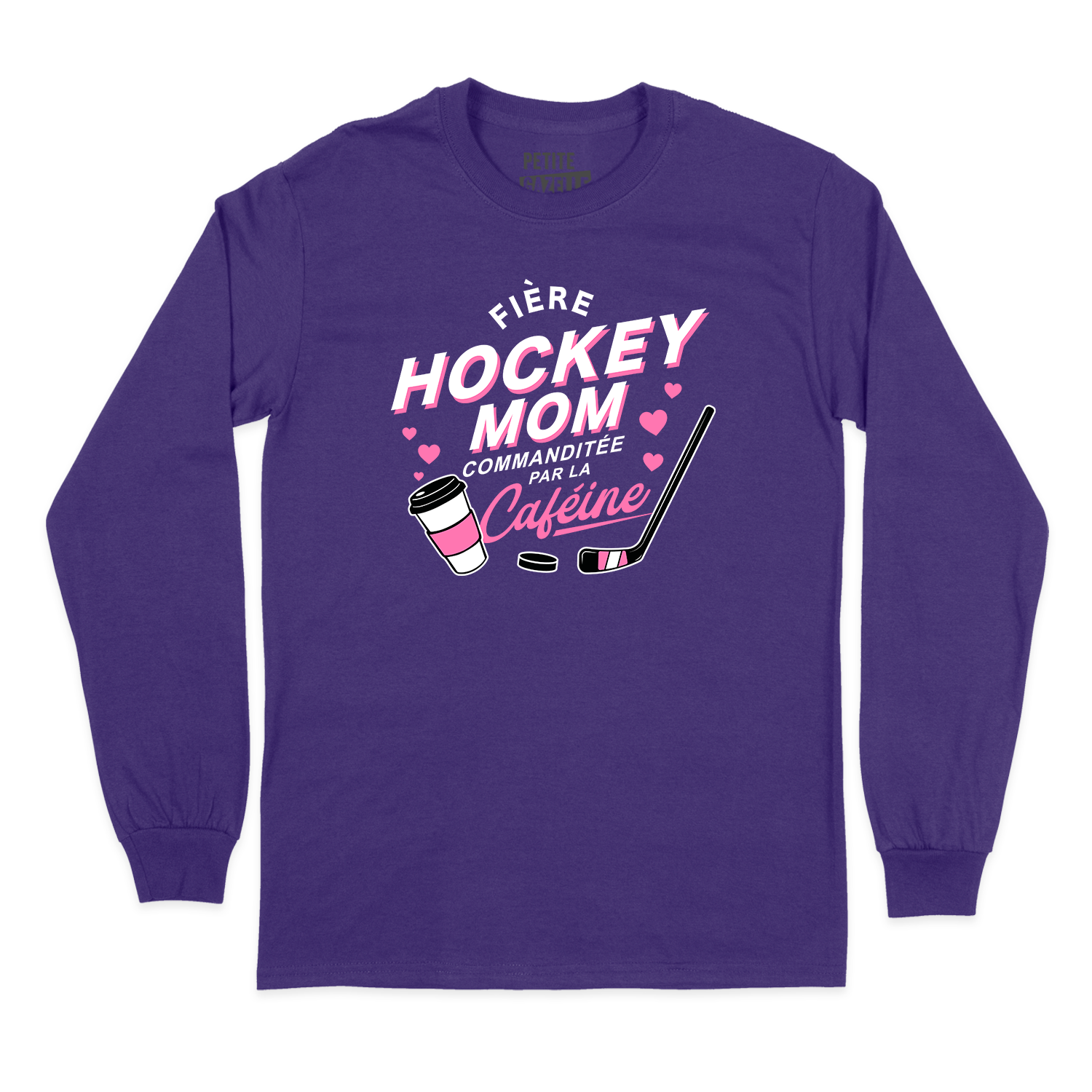 T-SHIRT À MANCHES LONGUES | Hockey Mom - Commanditée par la caféine