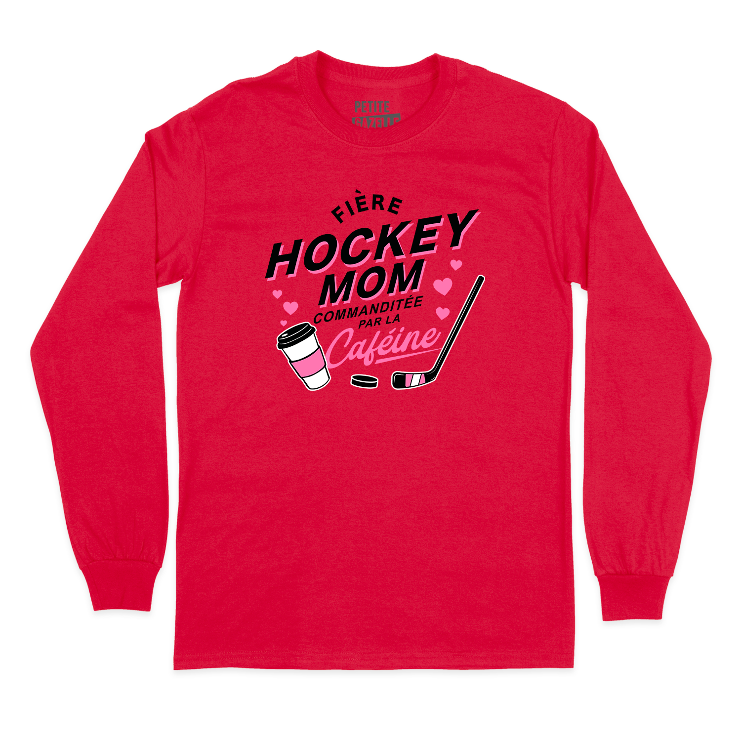 T-SHIRT À MANCHES LONGUES | Hockey Mom - Commanditée par la caféine