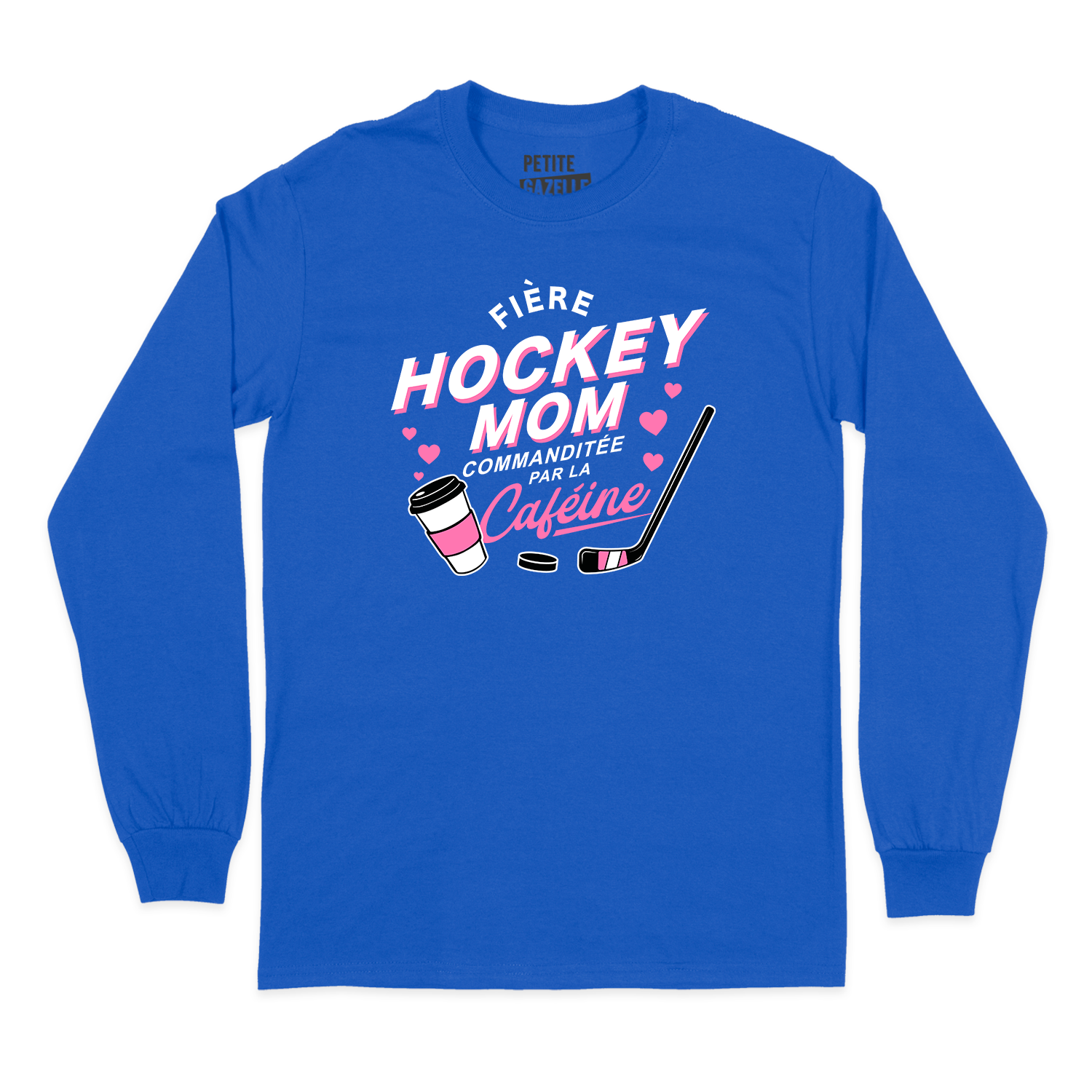 T-SHIRT À MANCHES LONGUES | Hockey Mom - Commanditée par la caféine