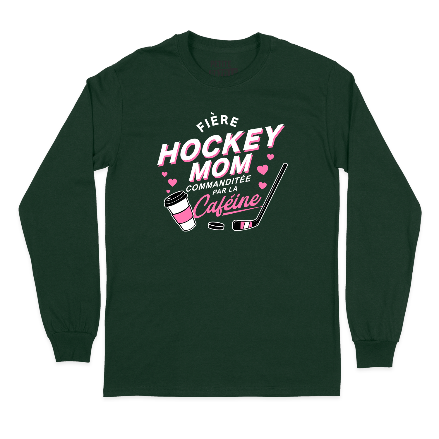 T-SHIRT À MANCHES LONGUES | Hockey Mom - Commanditée par la caféine