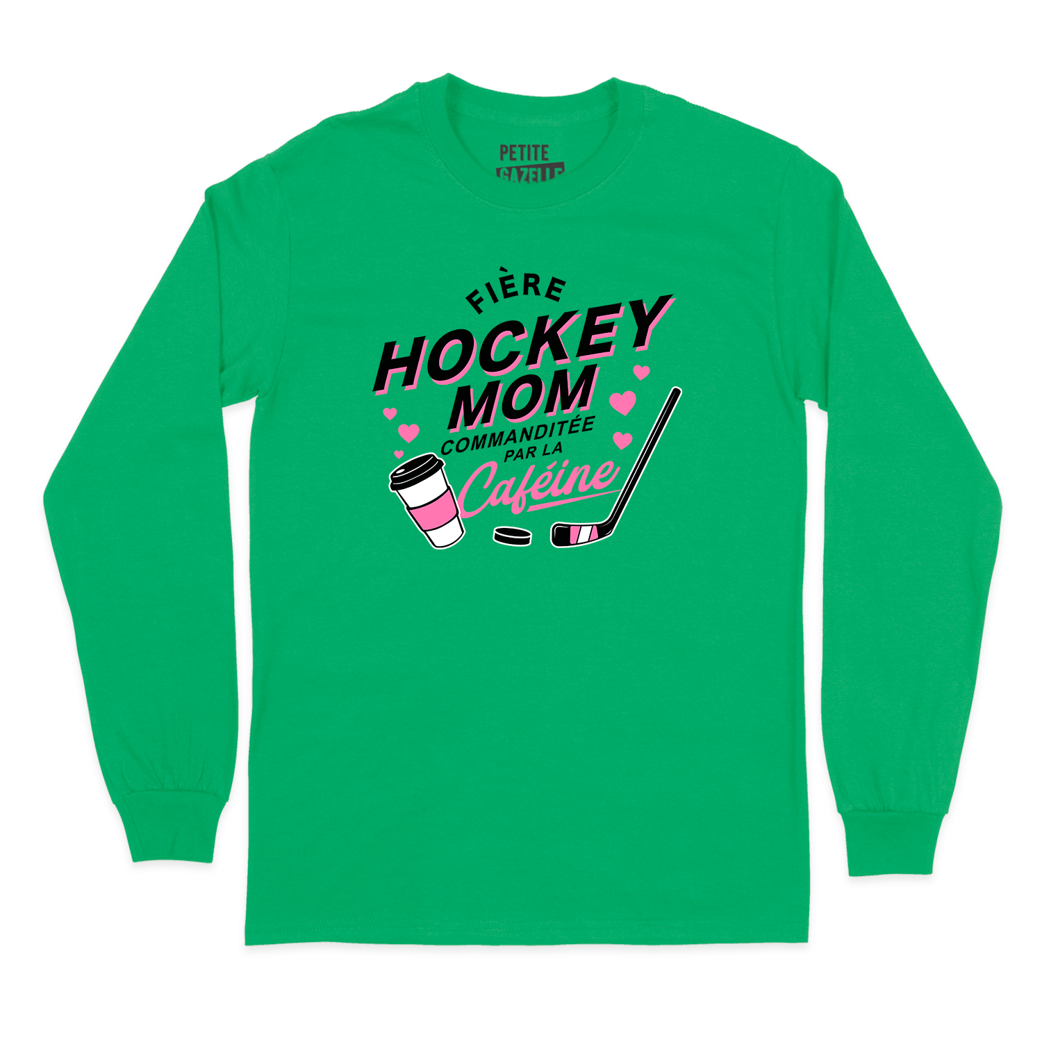 T-SHIRT À MANCHES LONGUES | Hockey Mom - Commanditée par la caféine