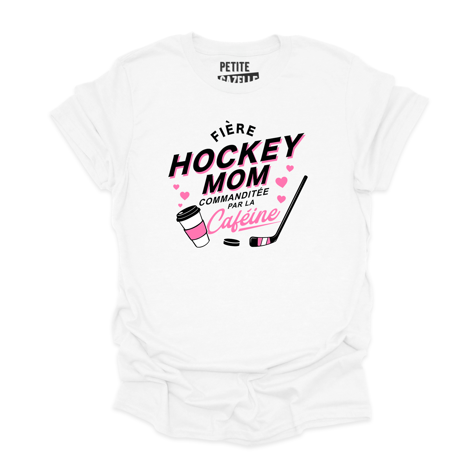 T-SHIRT COL ROND | Hockey Mom - Commanditée par la caféine